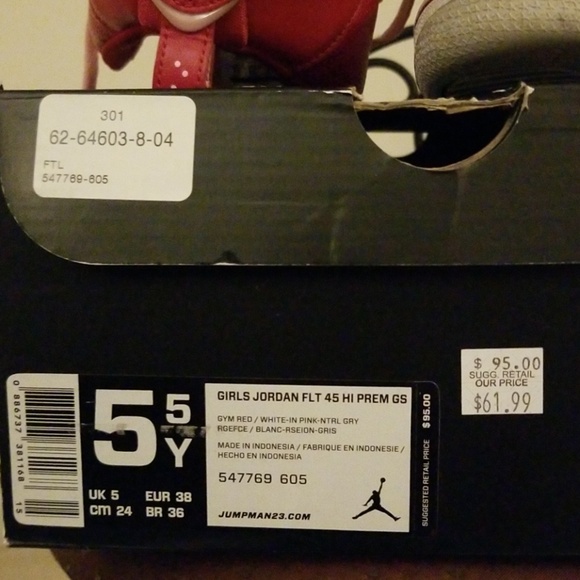 Girls Jordan felt 45 hi prem gs sneakers - Picture 5 of 5